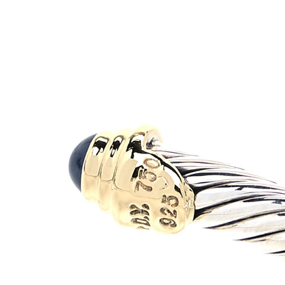 David Yurman Sterling Silver 18K Yellow Gold Blue Sapphire 4mm Cable Kids Birthstone Bracelet 4 of 4