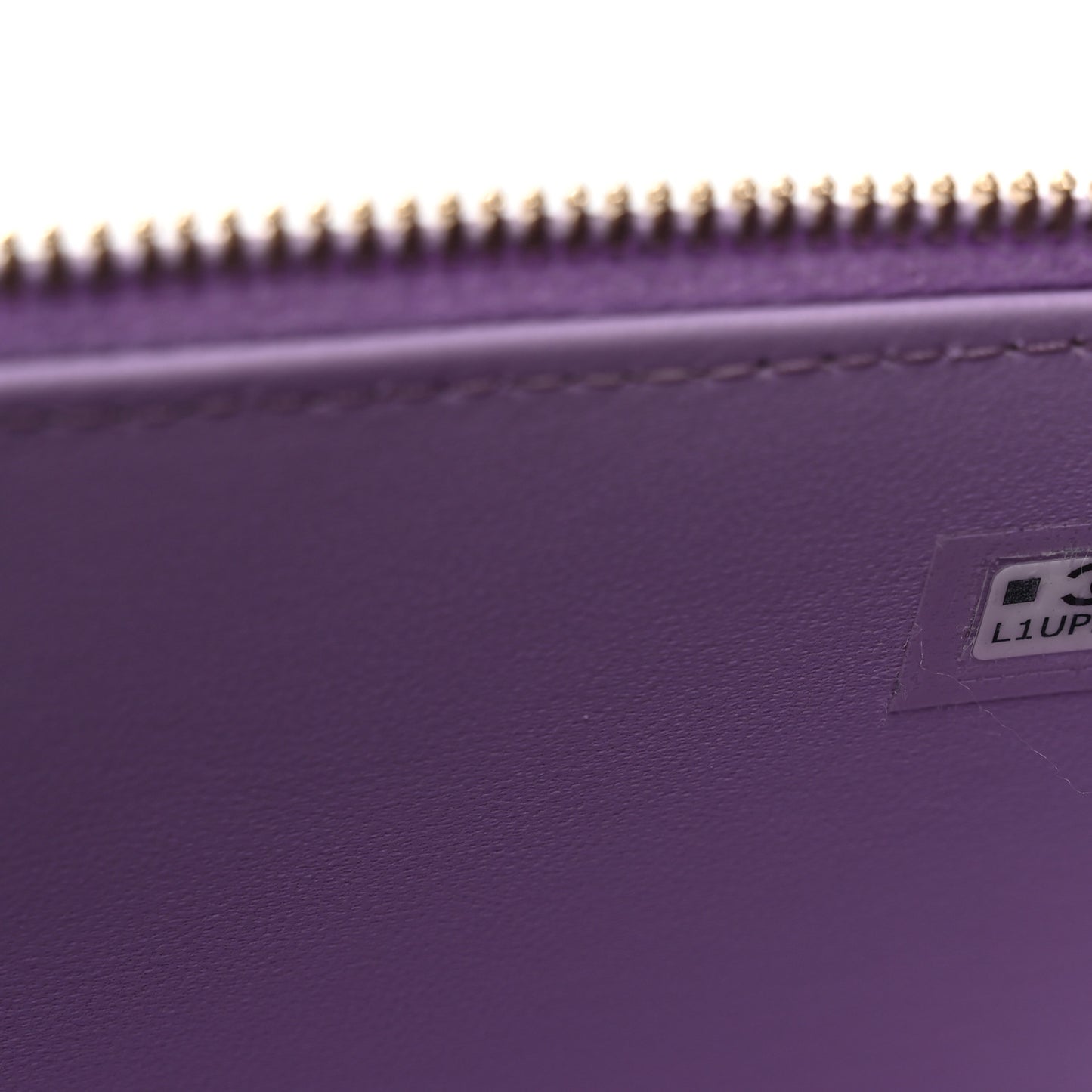 Lambskin Quilted Baguette Crystal Top Handle Vanity Case With Chain Purple