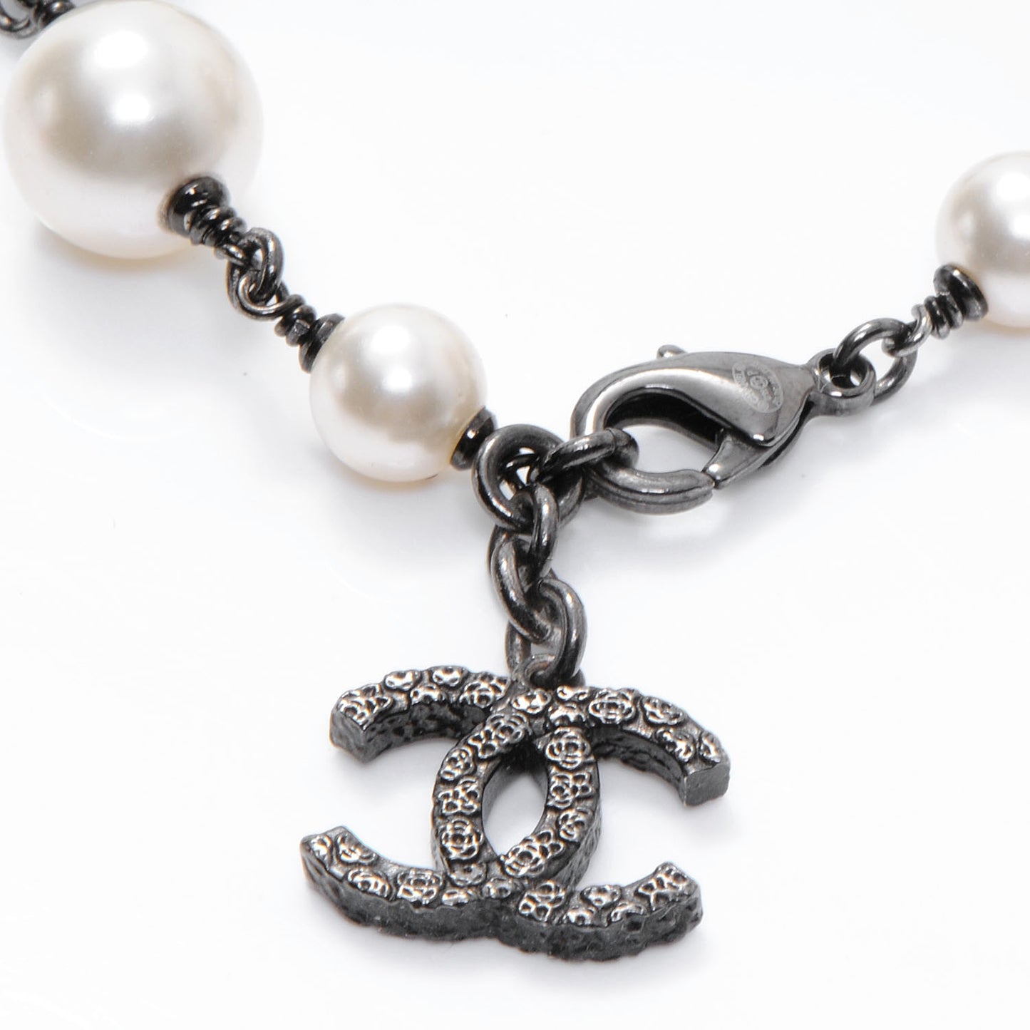 Pearl Beaded Camellia CC Bracelet