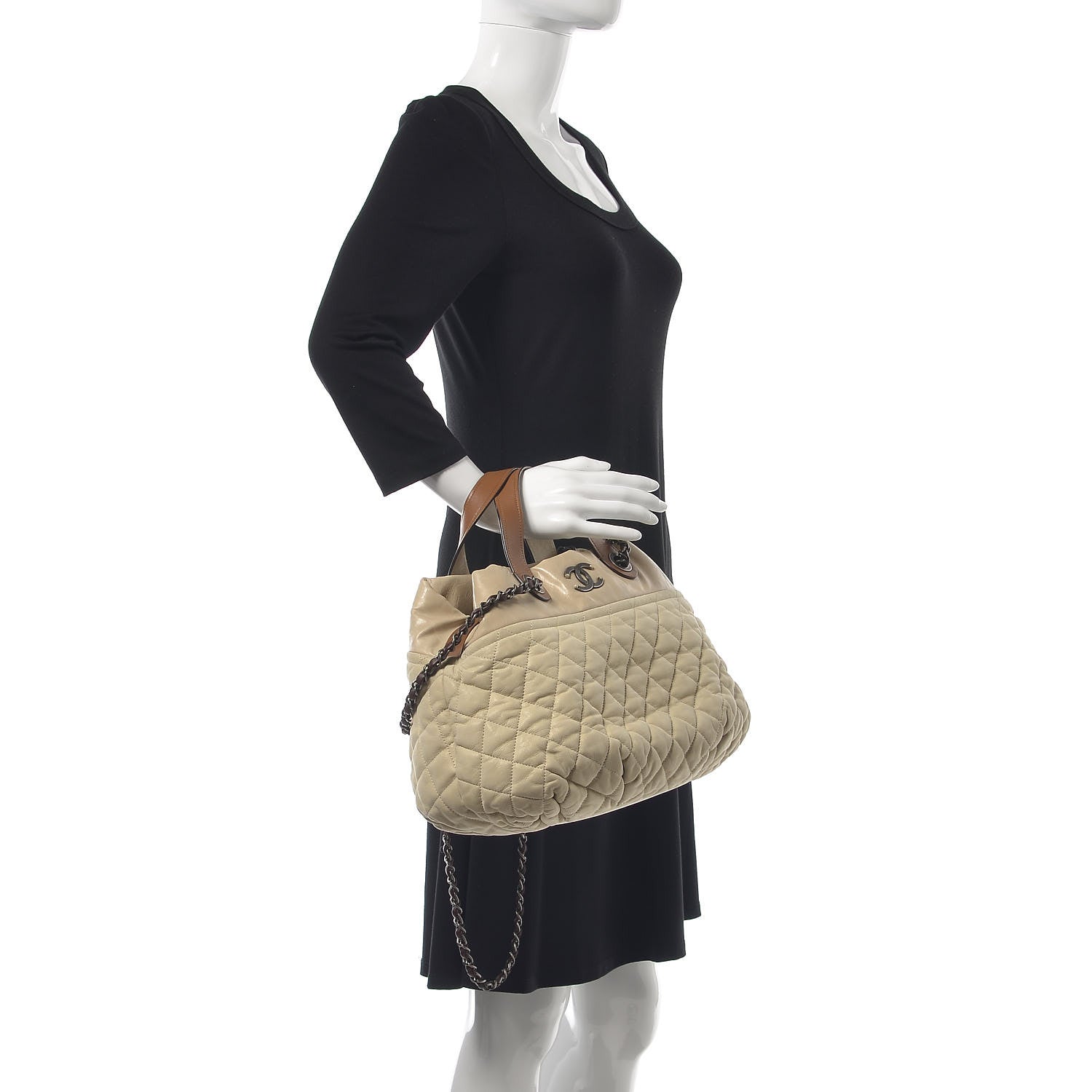 Chanel Iridescent Calfskin Large In the Mix Tote Beige Brown 2 of 15