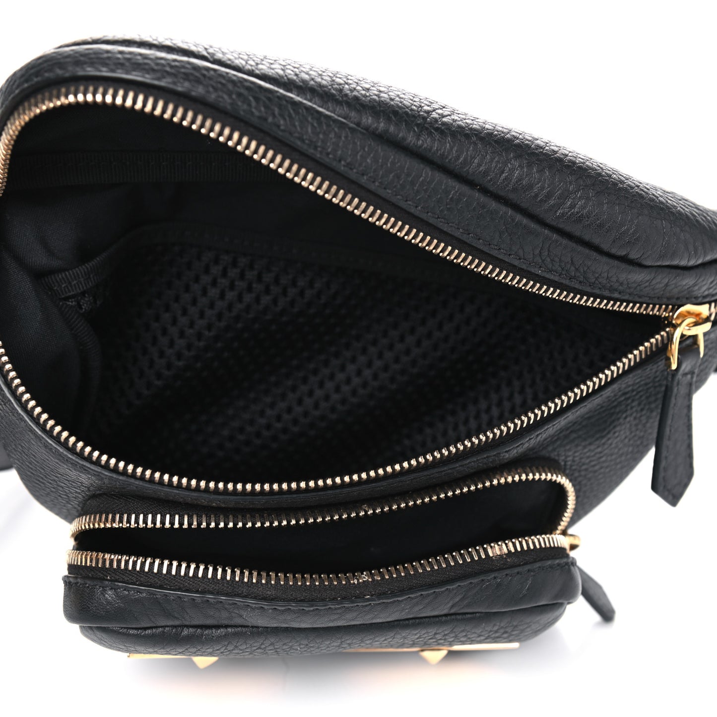 Cuoio Romano Metal Bug Eyes Pocket Belt Bag Black