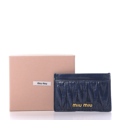 Miu Miu Nappa Matelasse Card Holder Bleuette 8 of 8
