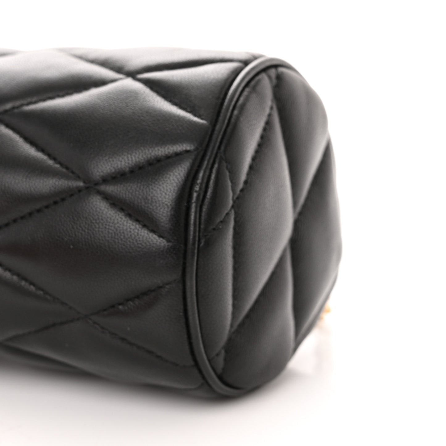 Lambskin Monogram Mini Sade Tube Bag Black