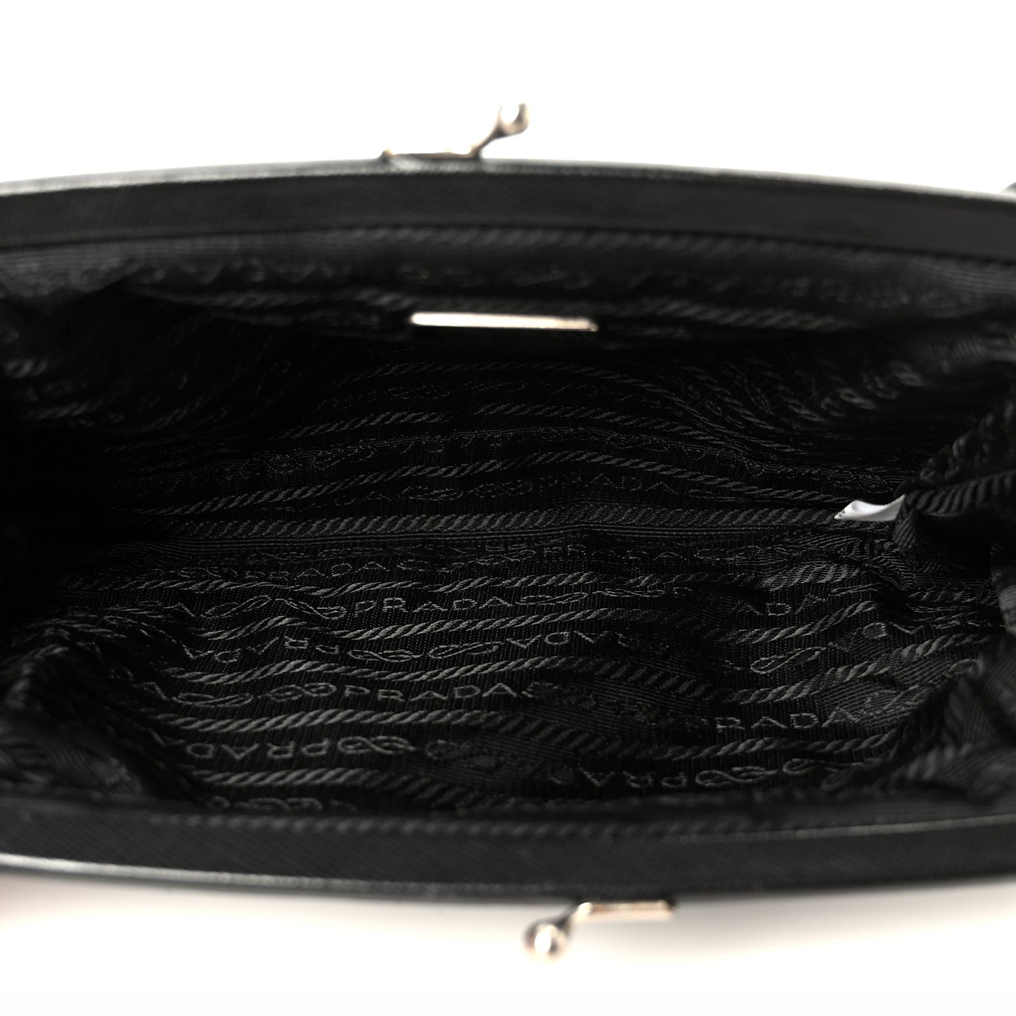 Tessuto Nylon Kisslock Shoulder Bag Black Black