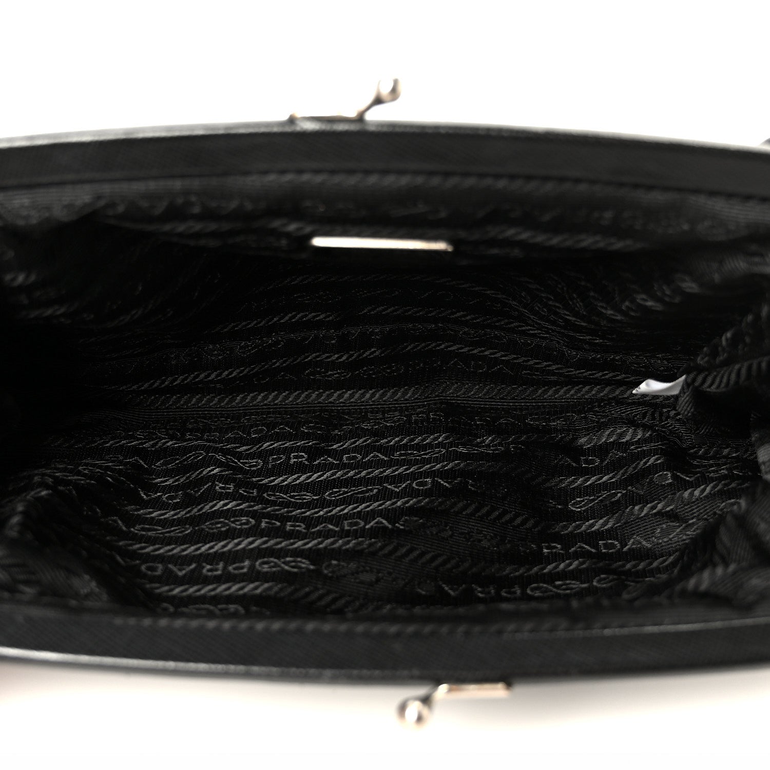 Prada Tessuto Nylon Kisslock Shoulder Bag Black Black 5 of 12