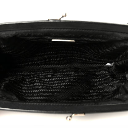 Prada Tessuto Nylon Kisslock Shoulder Bag Black Black 5 of 12