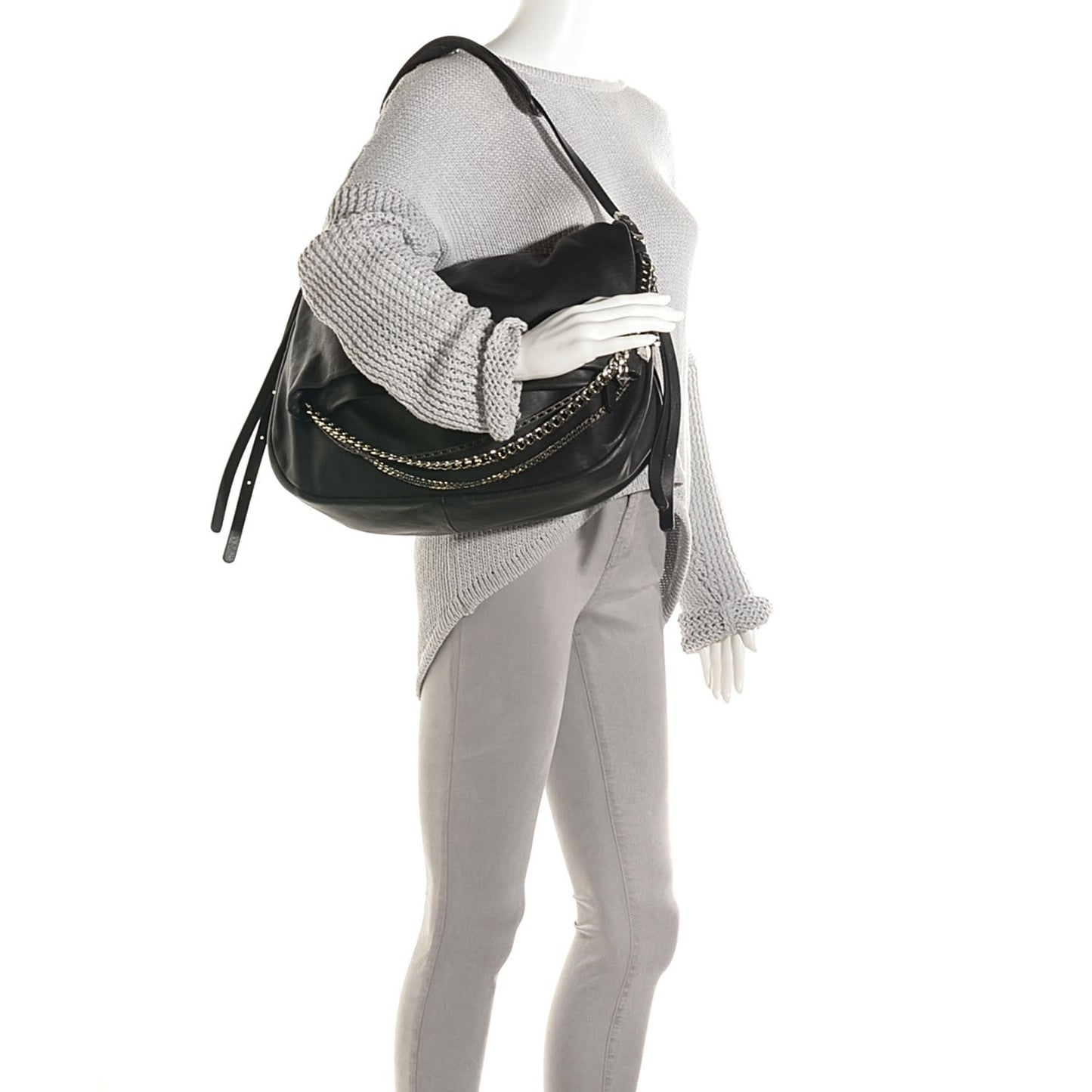 Lambskin Biker Large Hobo Black