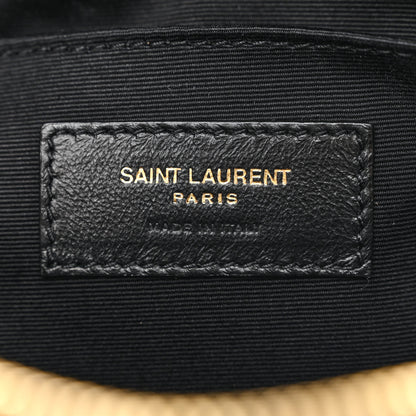 Saint Laurent Raffia Canvas Monogram Lou Camera Bag Beige Black 6 of 11