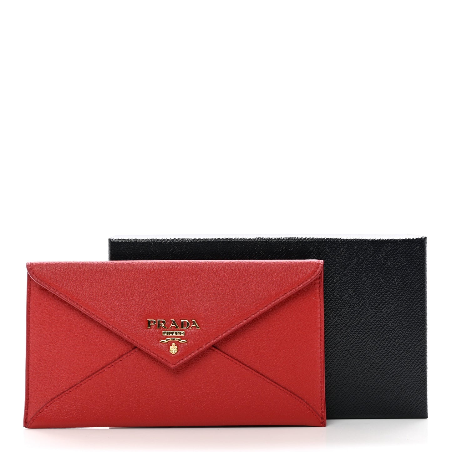 Vitello Grain Envelope Wallet Rosso