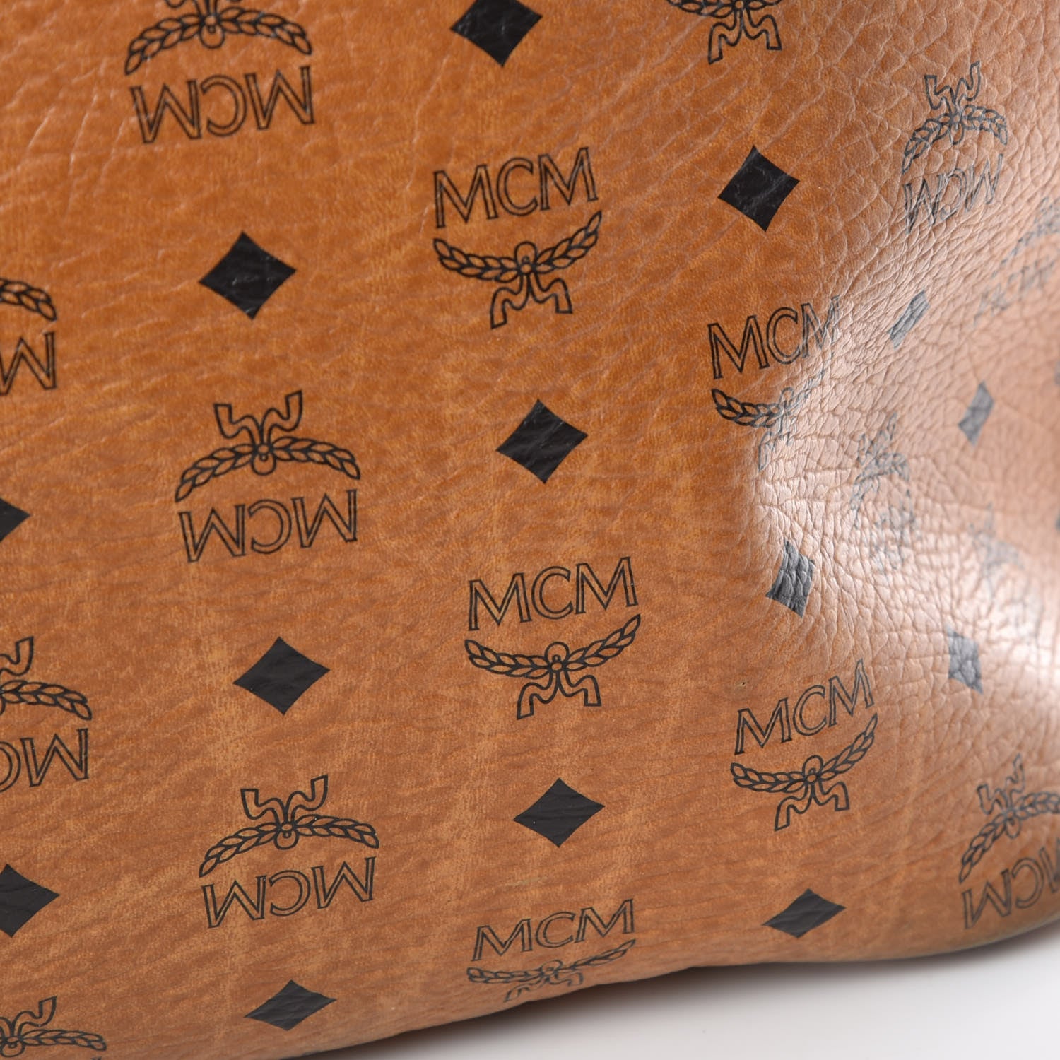 MCM Visetos Large Liz Reversible Shopper Tote Cognac 24 of 32