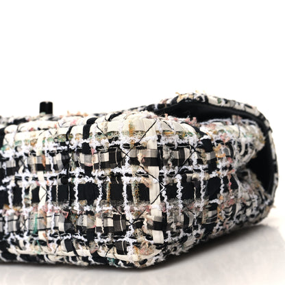 Chanel Tweed Quilted Mini Rectangular Flap White Black Multicolor 10 of 11
