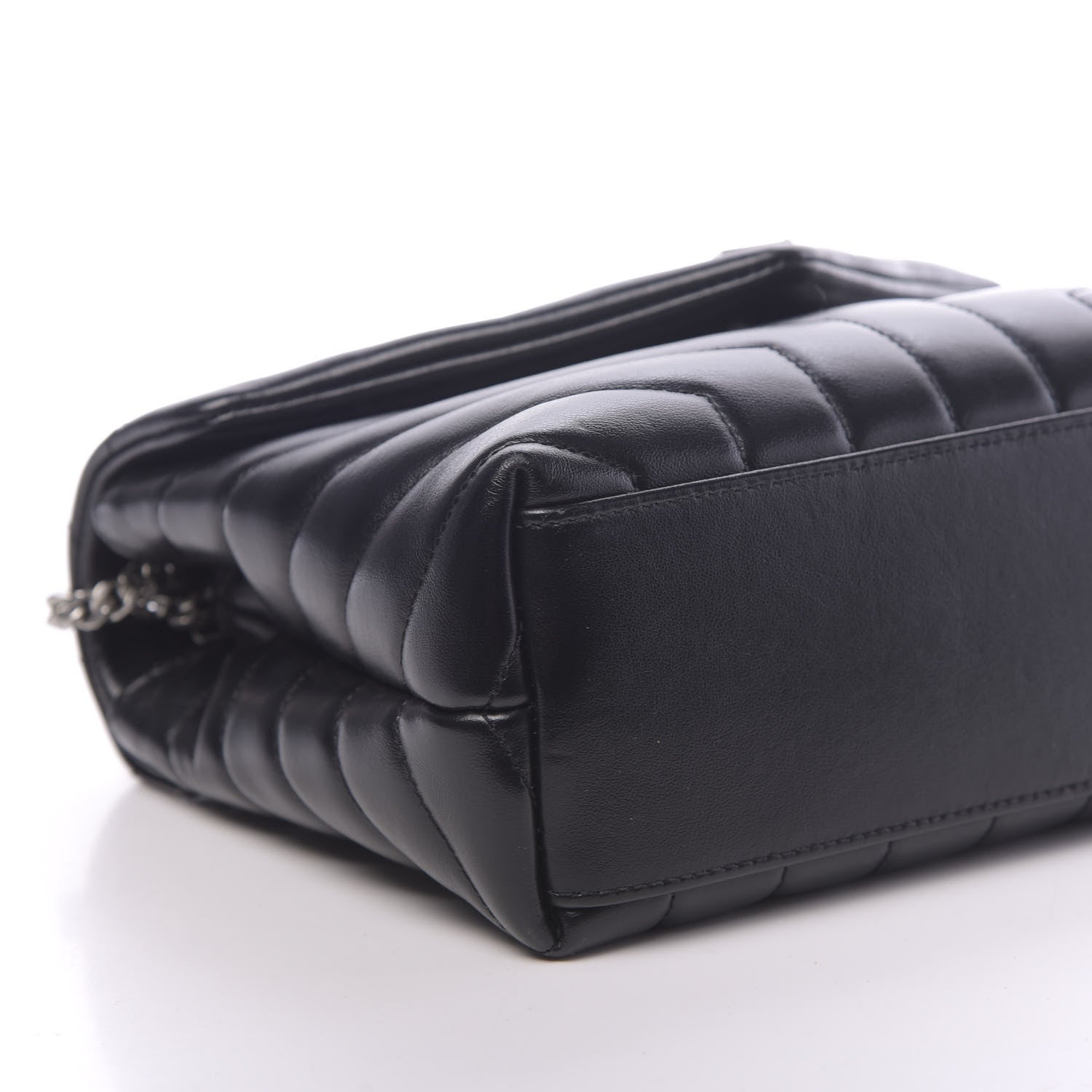 Saint Laurent Calfskin Y Quilted Monogram Small Loulou Chain Satchel Black 7 of 9