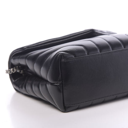 Saint Laurent Calfskin Y Quilted Monogram Small Loulou Chain Satchel Black 7 of 9