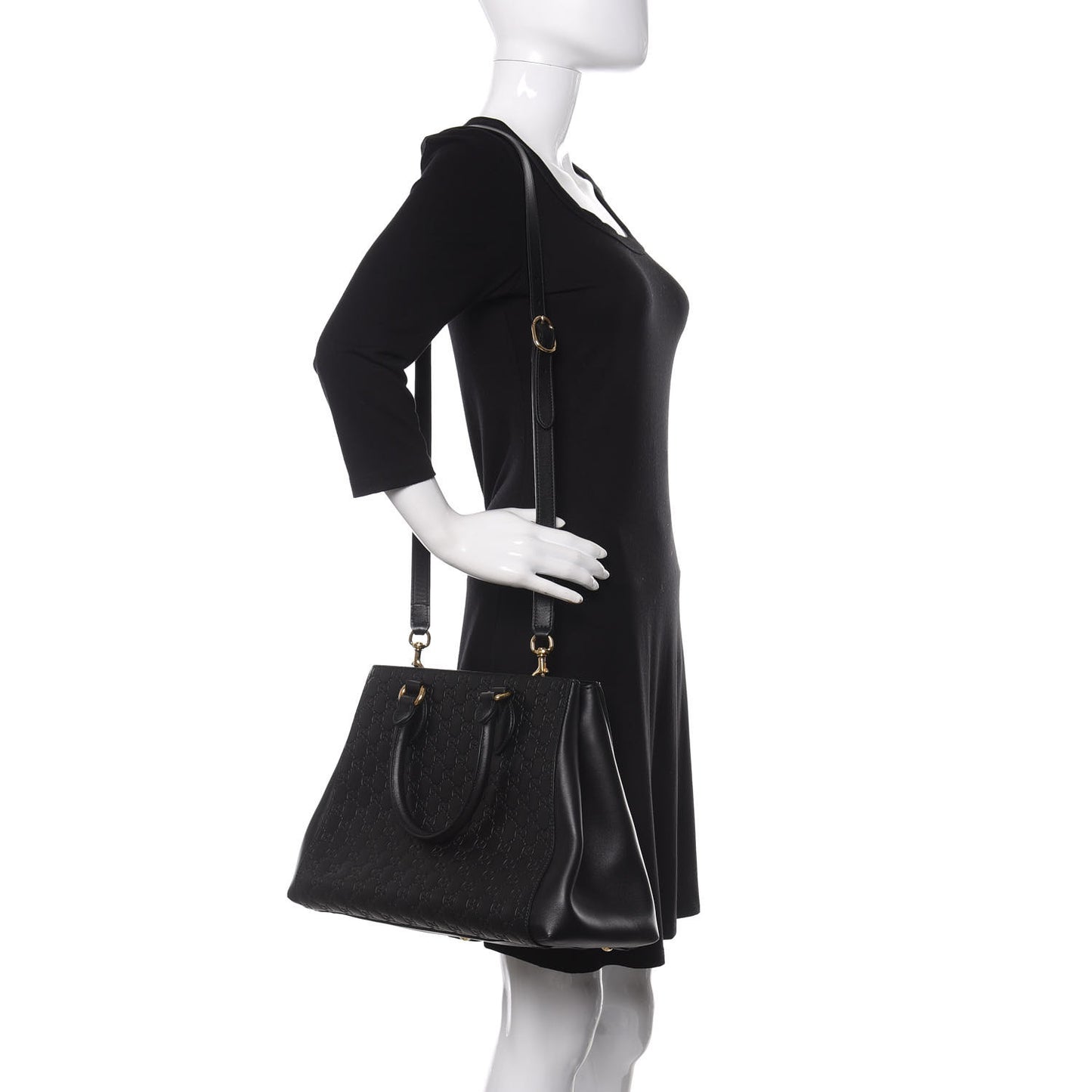 Soft Guccissima Signature Top Handle Tote Bag Black