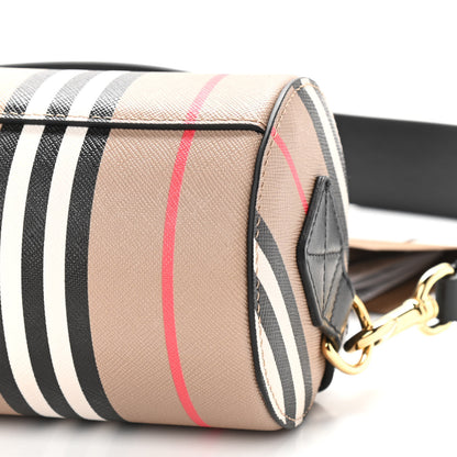 Burberry E-Canvas Calfskin Stripe Icon Barrel Bag Archive Beige 10 of 10