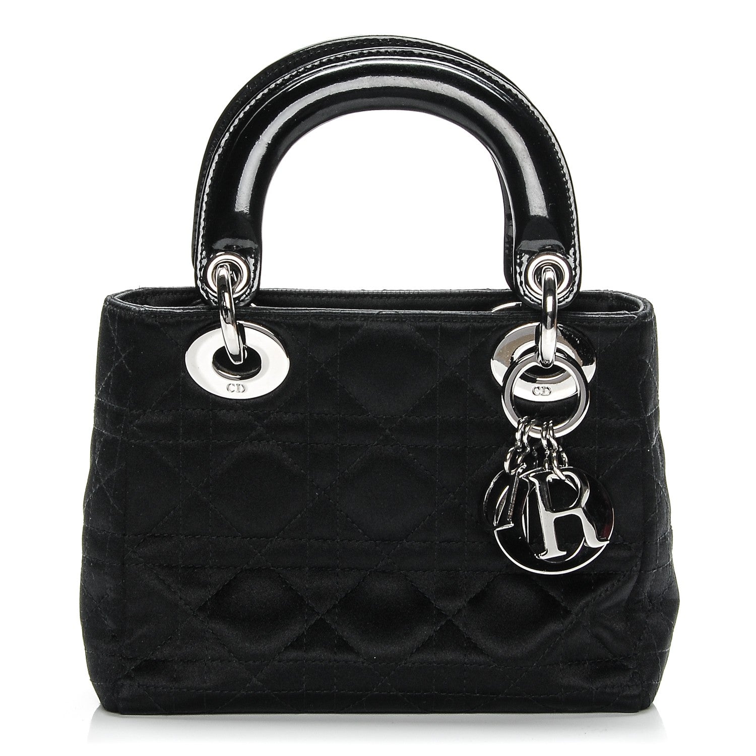 Christian Dior Satin Patent Cannage Mini Lady Dior Black 1 of 7