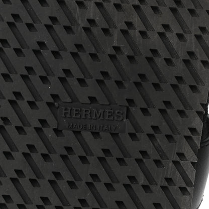Hermes Calfskin Woolskin Womens Chypre Sandals 39 Black 7 of 10