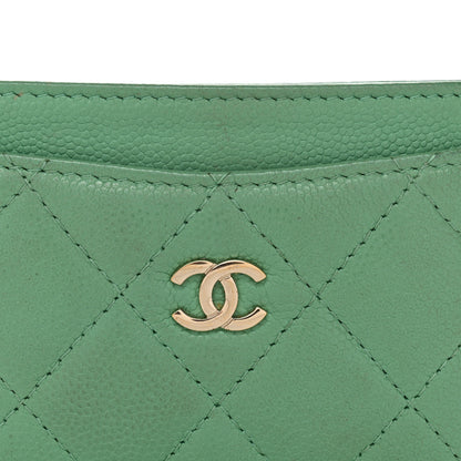 Chanel Caviar Quilted Card Holder Green 10 of 12