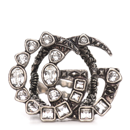 Gucci Crystal Double G Ring S 5.5 Aged Silver 1 of 4