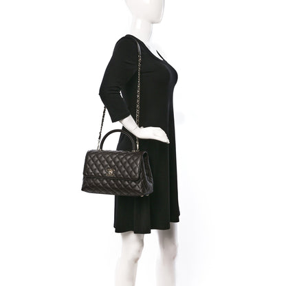 Chanel Caviar Quilted Small Coco Handle Flap Dark Brown 2 of 8