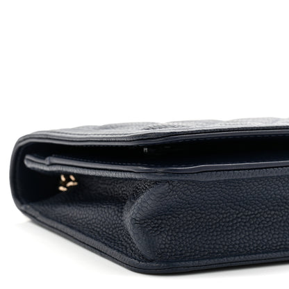 Chanel Caviar Quilted Boy Wallet On Chain WOC Navy 10 of 12