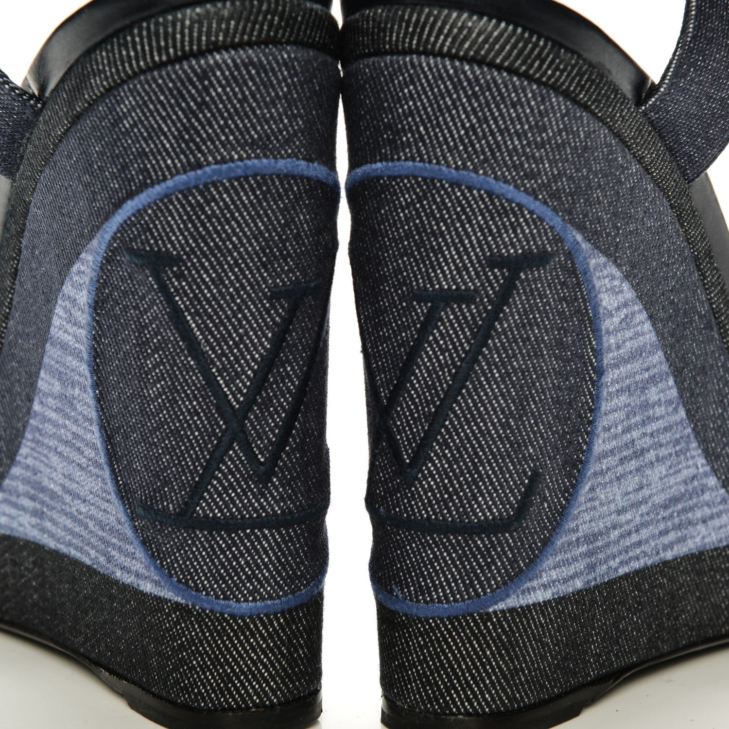 Louis Vuitton Canvas Blue Shore Wedge Sandal 37 Marine 6 of 8