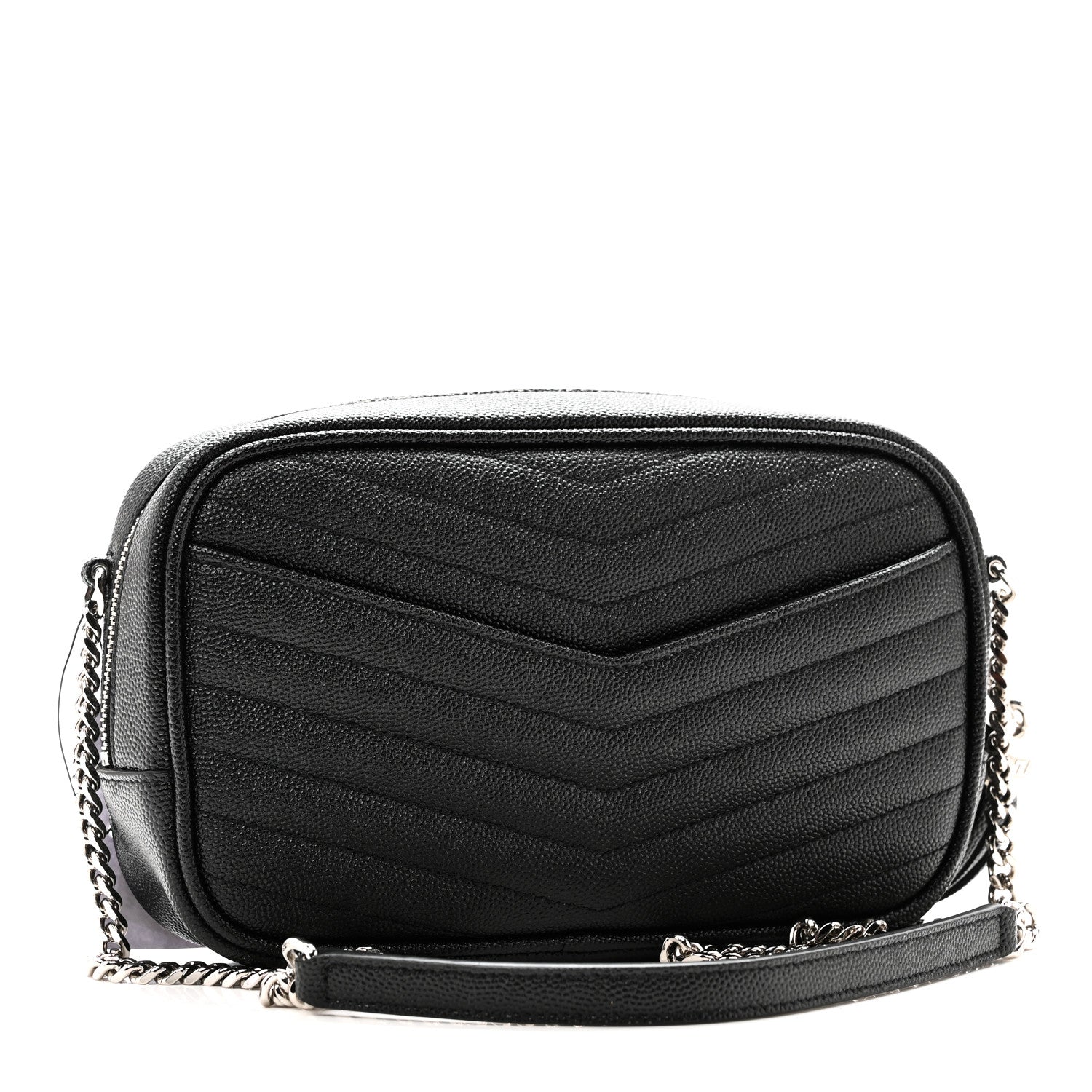 Saint Laurent Grain De Poudre Matelasse Monogram Mini Lou Camera Bag Black 3 of 11