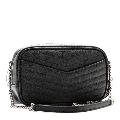 Saint Laurent Grain De Poudre Matelasse Monogram Mini Lou Camera Bag Black 3 of 11