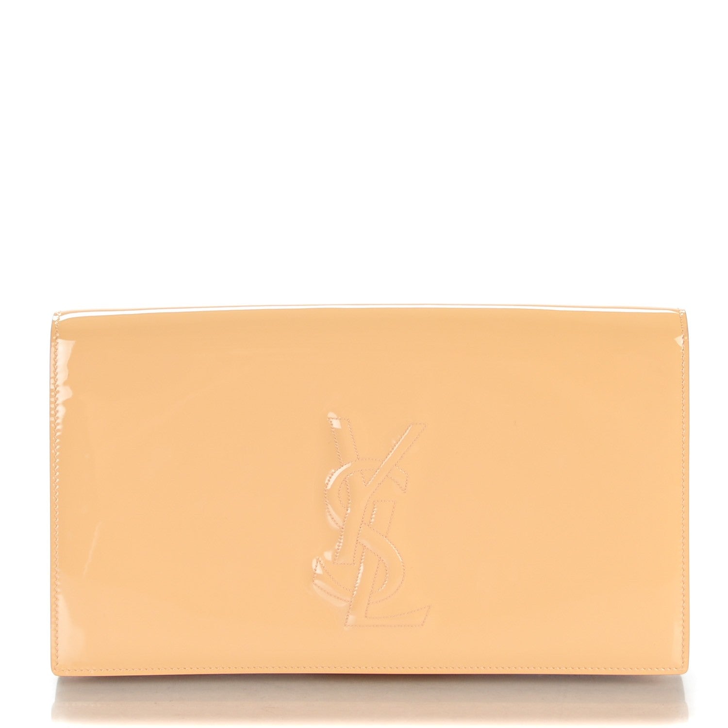 Saint Laurent Patent Calfskin Large Belle De Jour Clutch Nude 1 of 7
