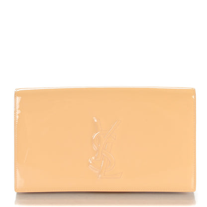 Saint Laurent Patent Calfskin Large Belle De Jour Clutch Nude 1 of 7