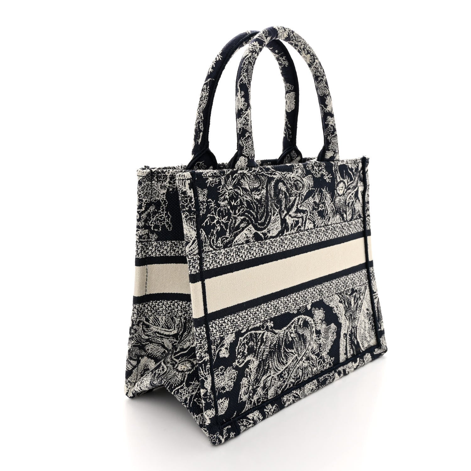 Christian Dior Canvas Embroidered Small Dioriviera Toile De Jouy Book Tote Blue 3 of 12