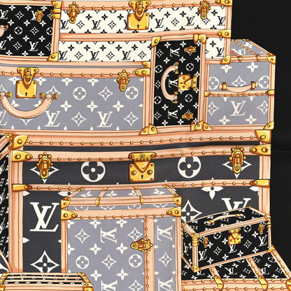 Louis Vuitton Silk Monogram Lets Go Scarf Black 2 of 4