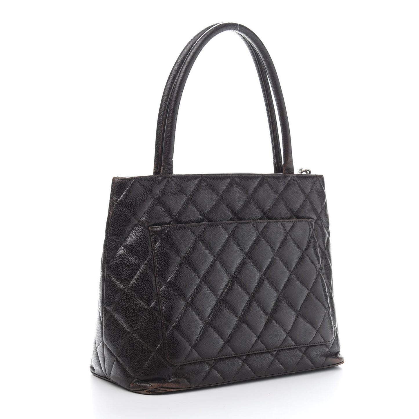 Caviar Quilted Medallion CC Tote Dark Brown