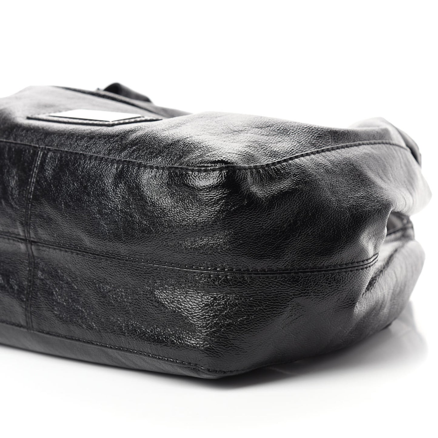 Crinkled Canvas Small Nuage Bow Hobo Black