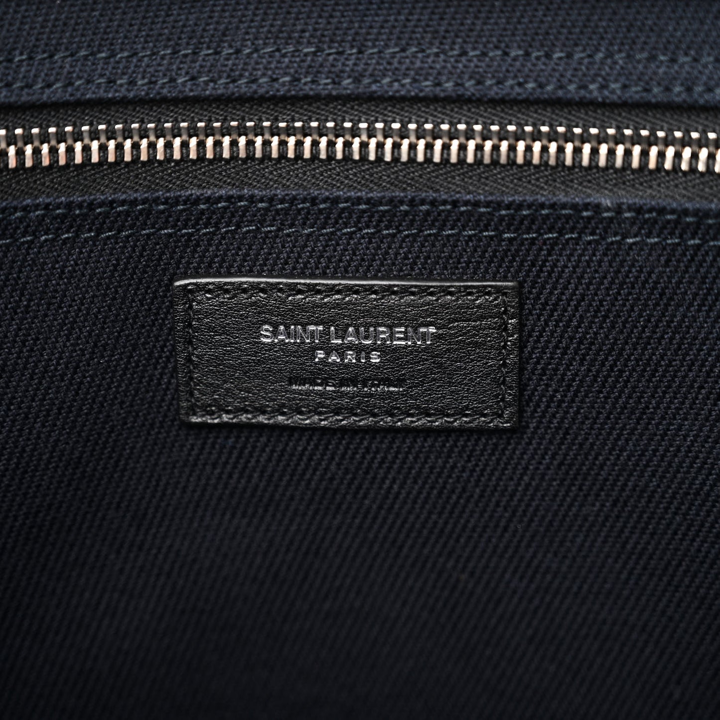 Linen Calfskin Rive Gauche Tote Navy