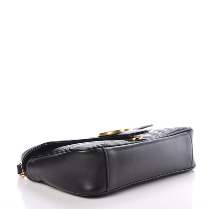 Gucci Calfskin Matelasse Small GG Marmont Shoulder Bag Black 4 of 9