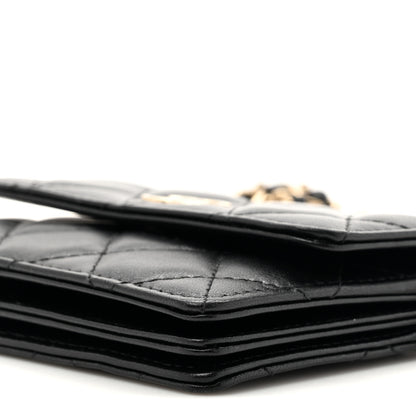 Chanel Lambskin Quilted My Chanel Lady Card Holder On Chain Black 11 of 12