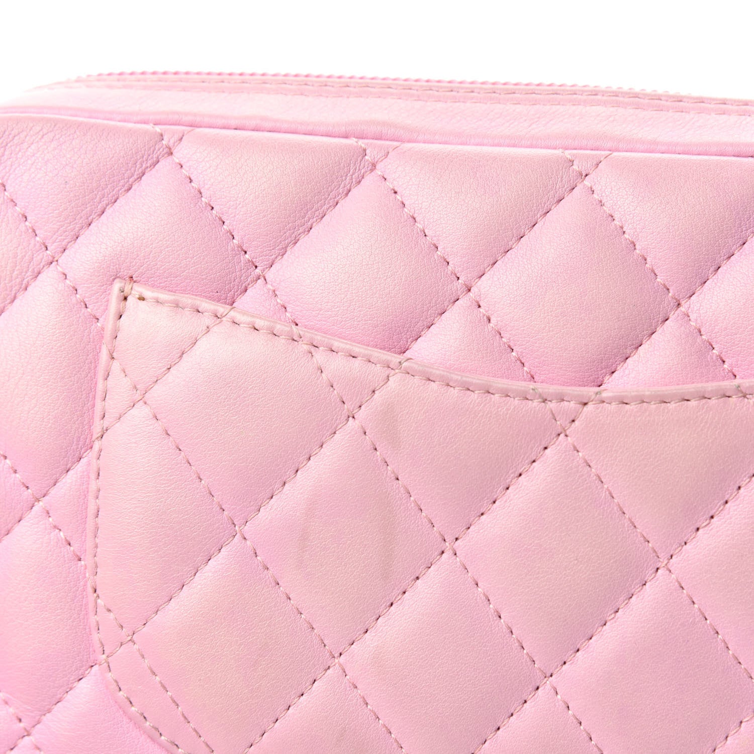 Chanel Calfskin Quilted Cambon Pochette Pink Black 8 of 12
