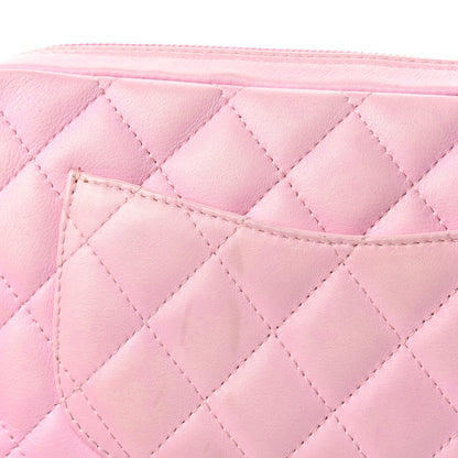 Chanel Calfskin Quilted Cambon Pochette Pink Black 8 of 12