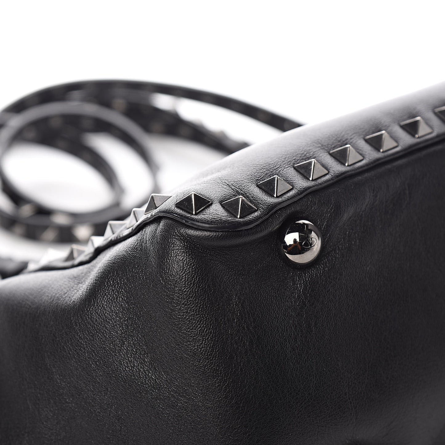 Vitello Small Rockstud Tote Black