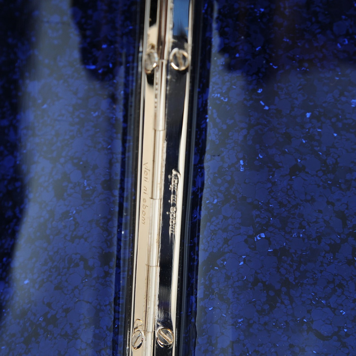 Plexiglass Glitter Aristrographic Box Clutch Classic Marine