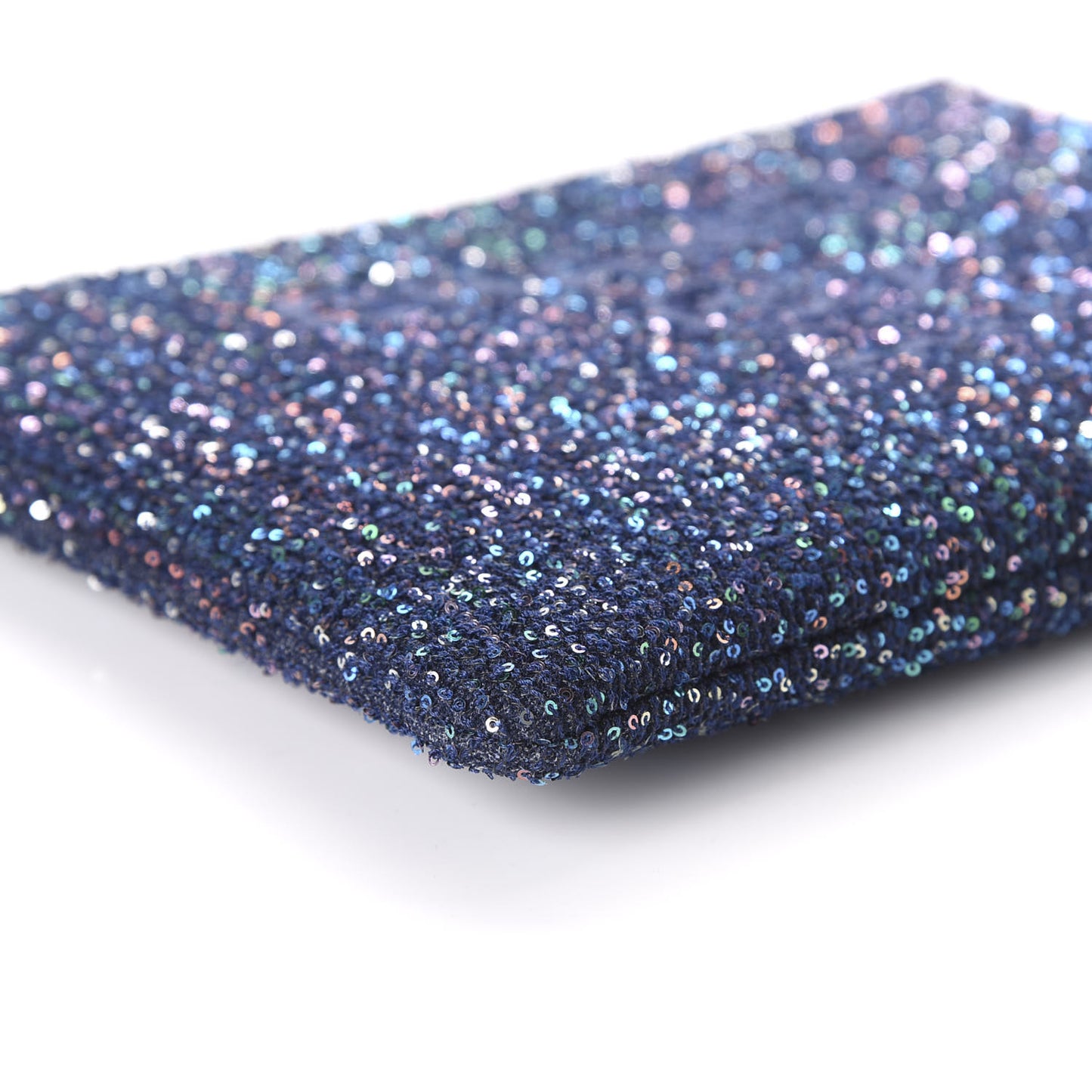 Canvas Sequin Medium Deauville Cosmetic Pouch Blue