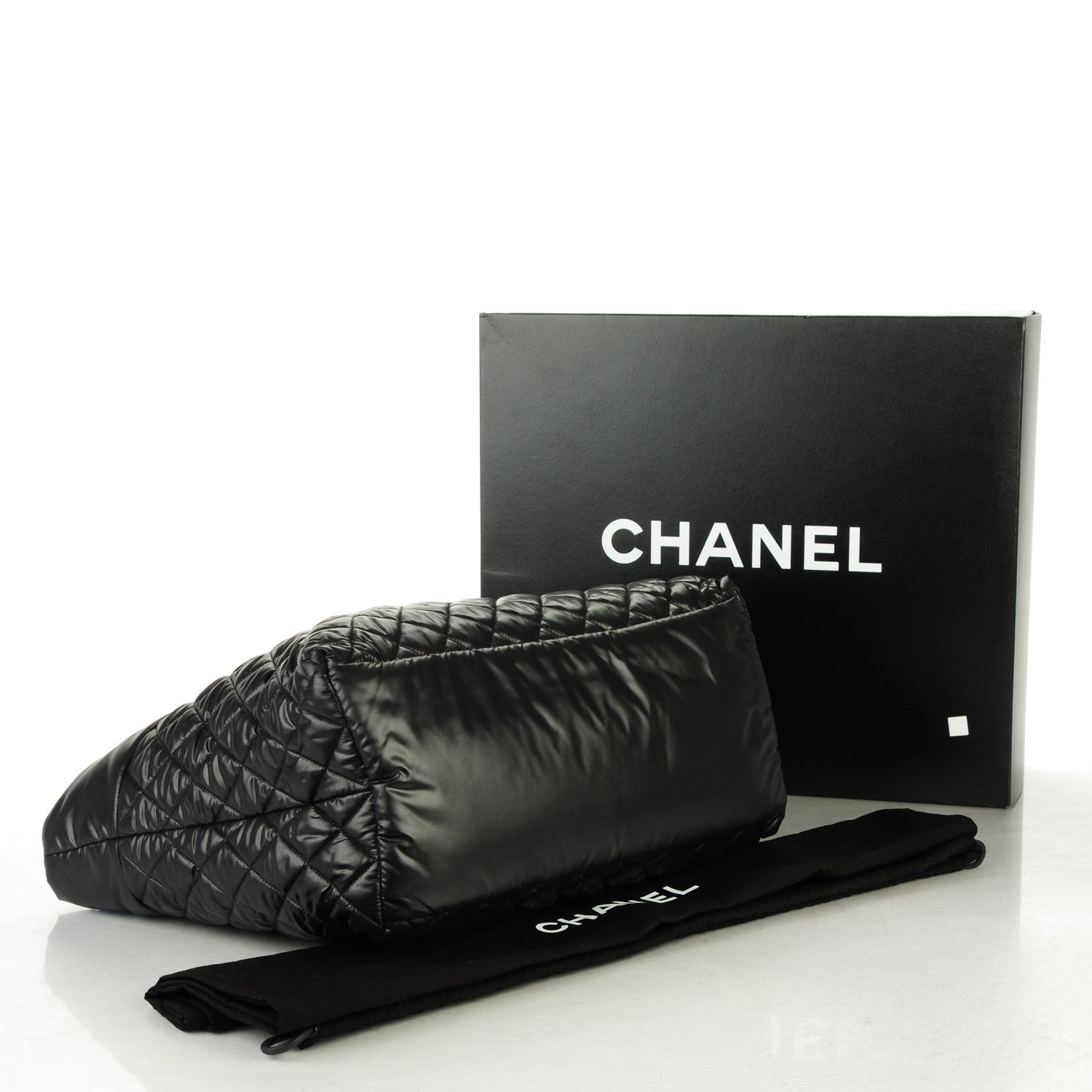 Chanel Nylon Quilted Large Coco Cocoon Tote Black 4 of 7