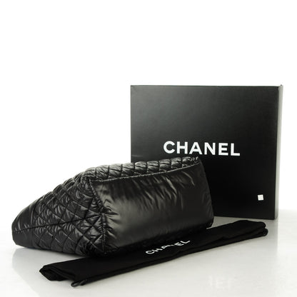 Chanel Nylon Quilted Large Coco Cocoon Tote Black 4 of 7
