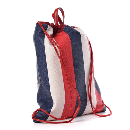 Gucci Canvas Logo Sylvie Stripe Drawstring Backpack Red 3 of 9