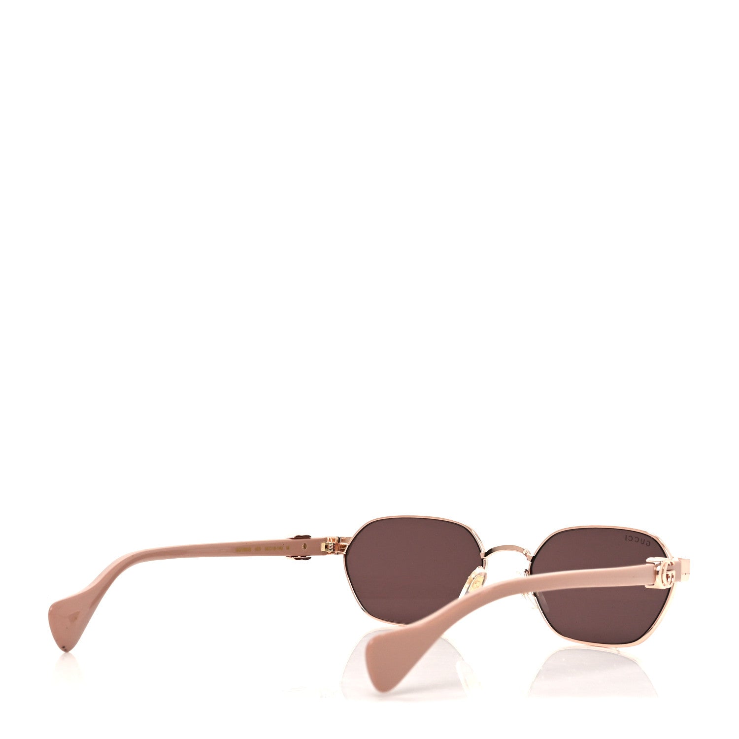 Gucci Metal Acetate Rectangular Frame Sunglasses GG1593S Rose Gold