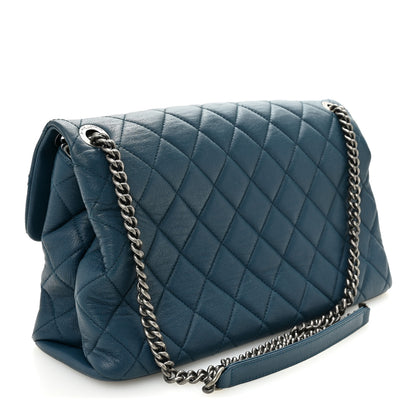 Chanel Goatskin Quilted Medium Flap Blue 3 of 10