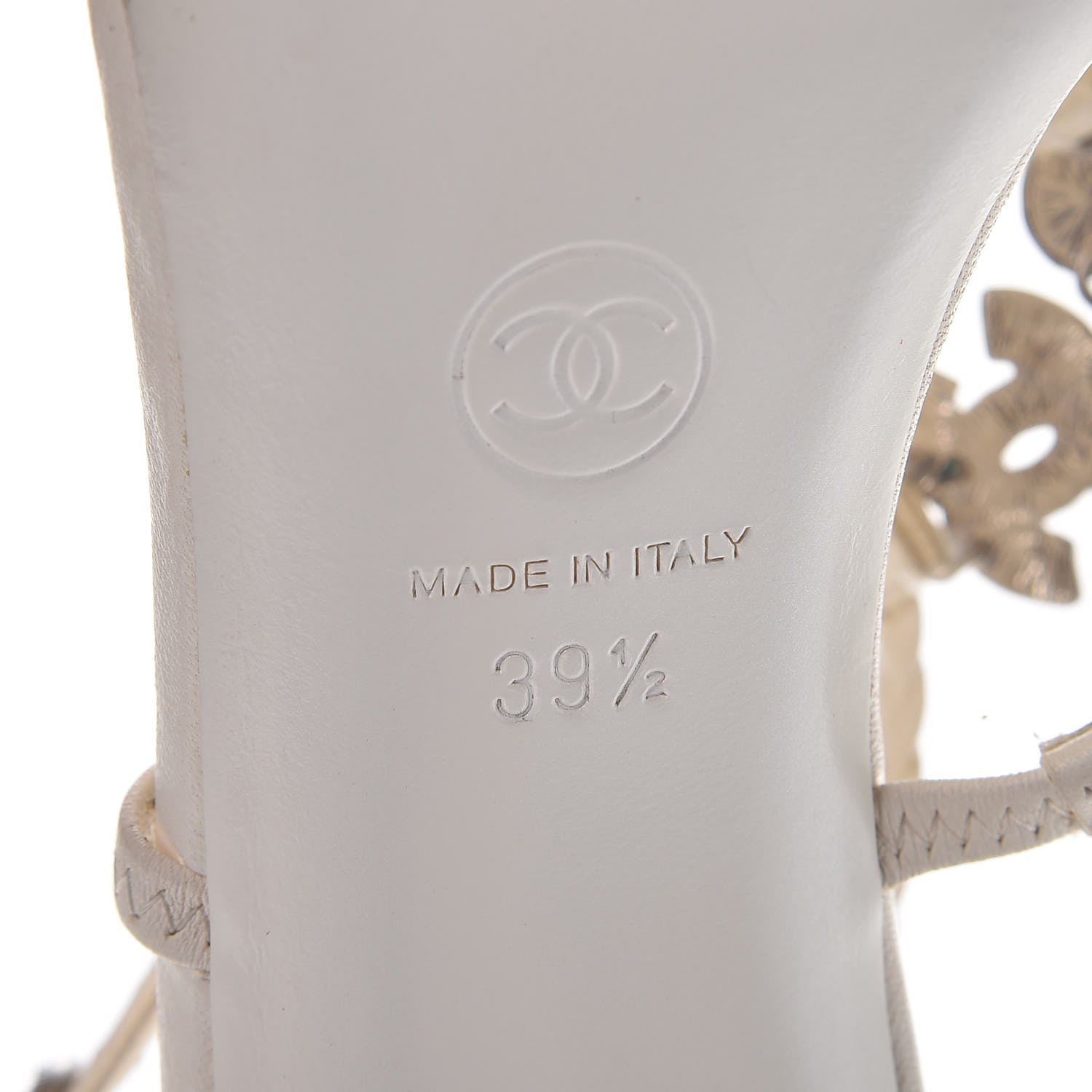 Chanel Lambskin Enamel Pearl CC Braided Sandals 39.5 Ivory 9 of 12