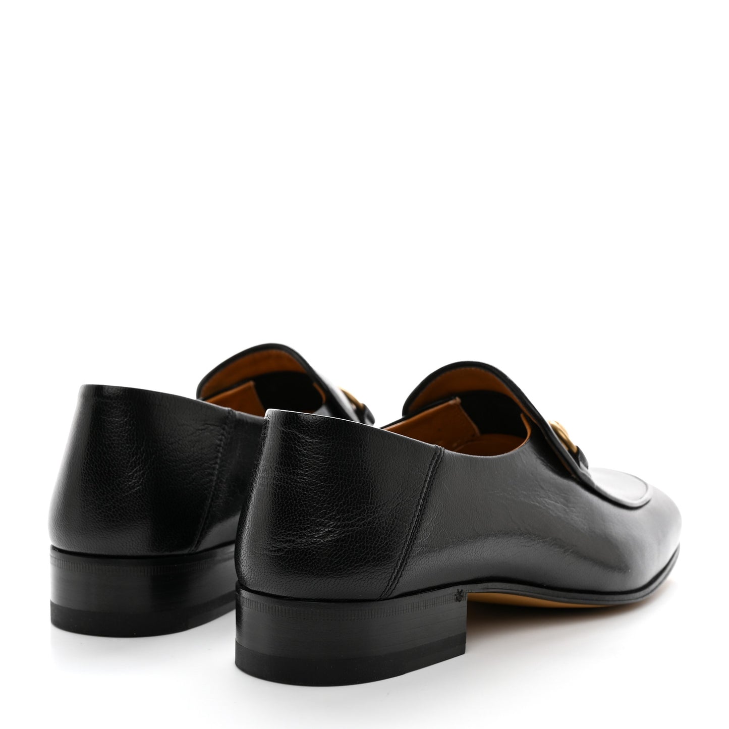Goatskin Womens Horsebit Mid-Heel Loafers 37 Black