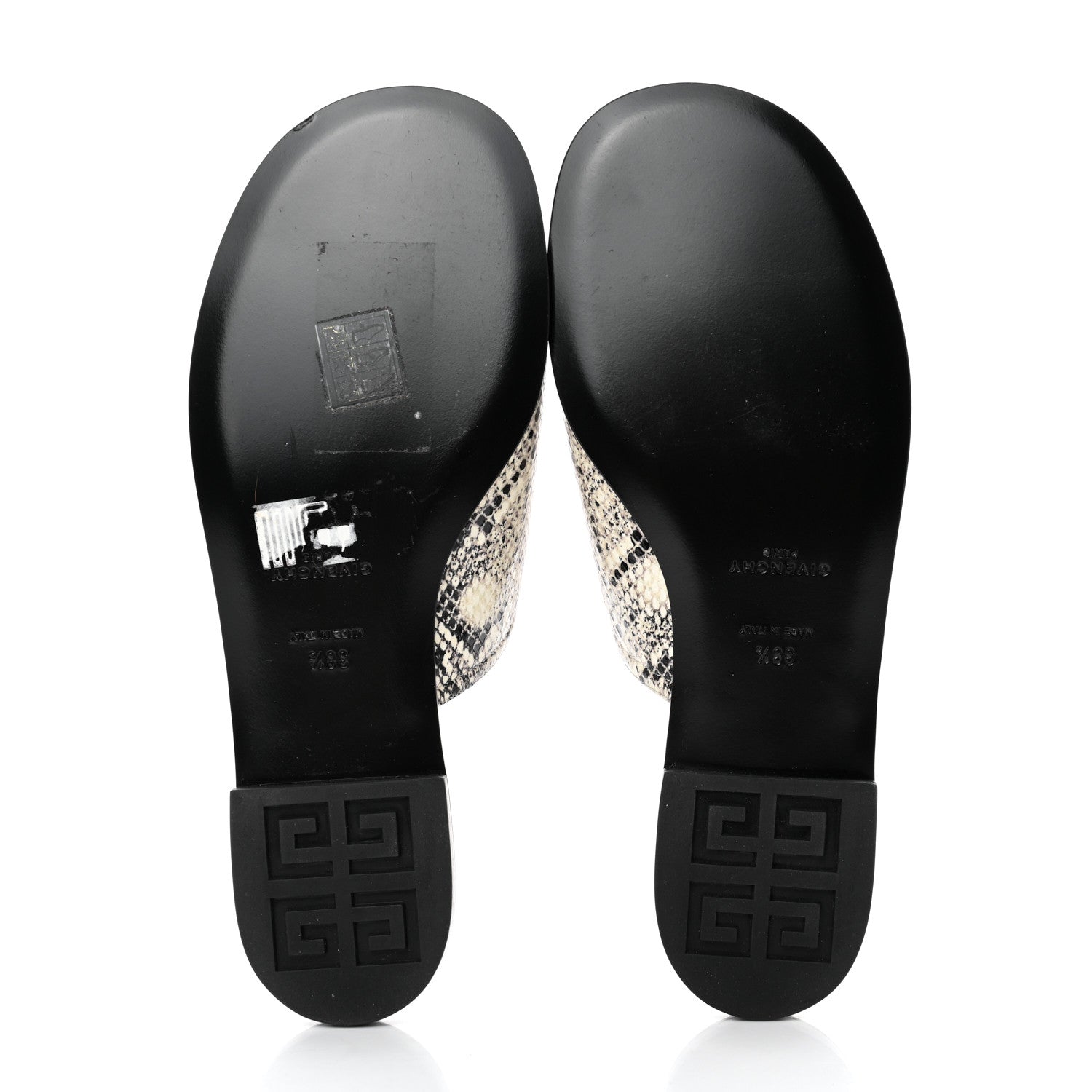 Givenchy Calfskin Python Print 4G Flat Sandals 38.5 Stone Grey 5 of 8